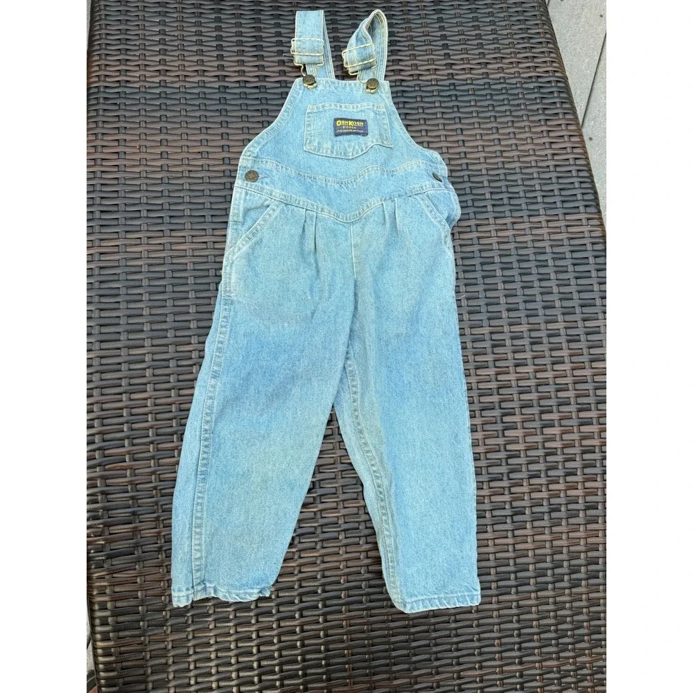 Vintage OshKosh B'Gosh Vestbak Blue Denim Overalls USA MADE 4t